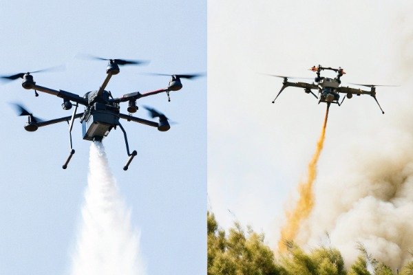 Drone flight comparison Side by side drone firefighting flight comparison (ID#4)