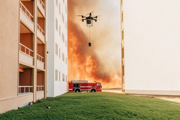 Rugged firefighting drone designed for heat and smoke exposure