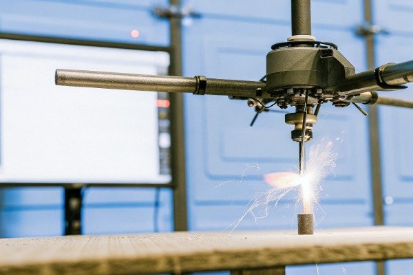 Testing motor on photorealistic industrial drone (ID#2)