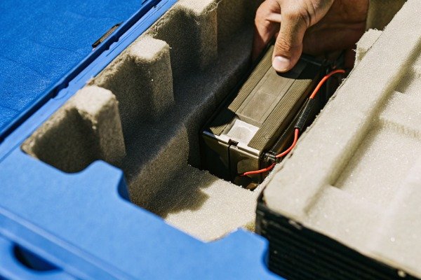 Battery close-up Close-up lithium-ion drone battery in case (ID#2)