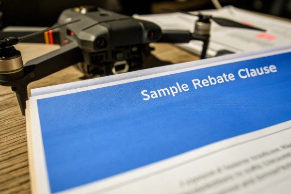 Drone contract Sample drone contract document on table (ID#2)