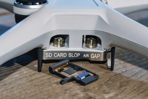 Drone internal components Close-up of drone internal components and storage slot (ID#3)