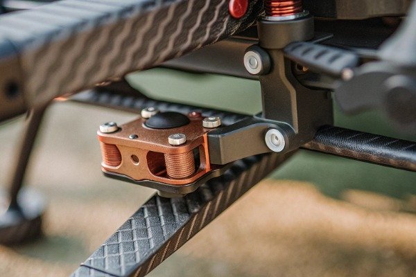 Custom designed drone payload mounting bracket close-up (ID#3)