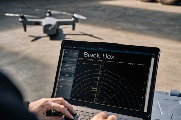 Drone data on black box analyzed on computer (ID#4)
