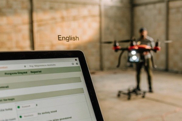 Drone software update Close-up of drone software update on laptop screen (ID#5)