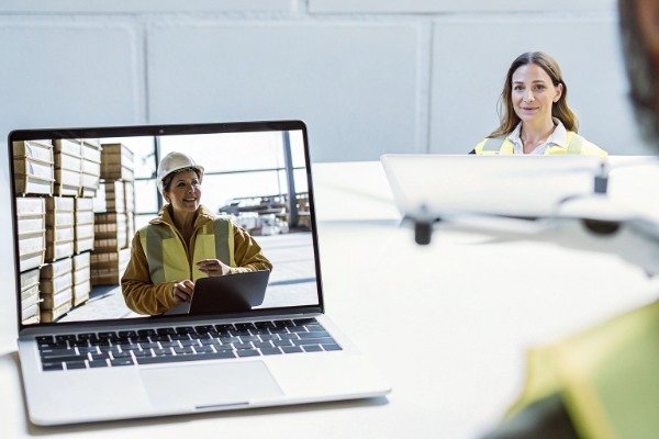 Remote factory manager Factory manager showing remote interaction on laptop (ID#5)