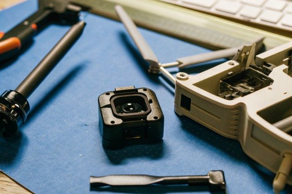 Close-up of firefighting drone parts and tools (ID#5)