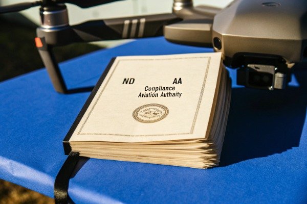 Drone compliance Stack of official drone compliance certificates (ID#5)