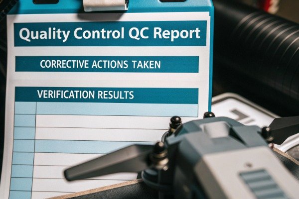 Quality control report Quality control report with drone in industrial setting (ID#5)