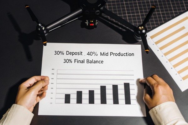 Financial data chart Financial table with deposit and balance data and drone (ID#2)