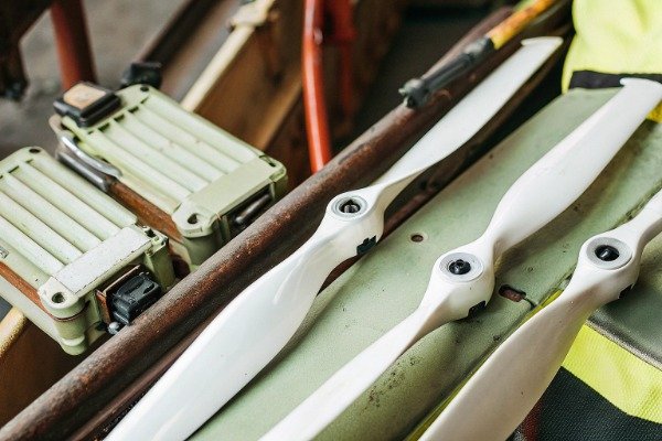 Drone propellers close-up Close-up of new drone propellers and parts (ID#2)
