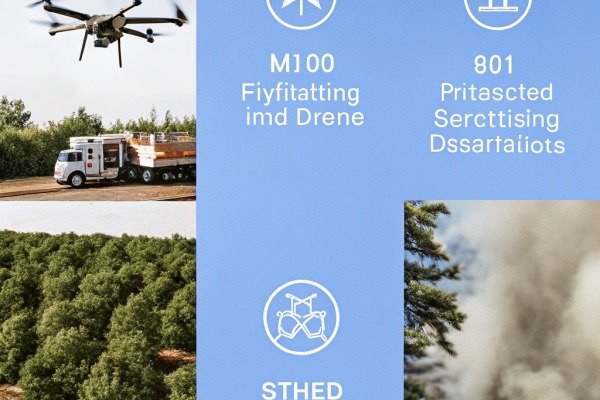 طائرة بدون طيار تحلق فوق الغابات والشاحنات (ID#2)