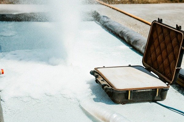 علبة مفتوحة بالقرب من رذاذ الماء (ID#3)