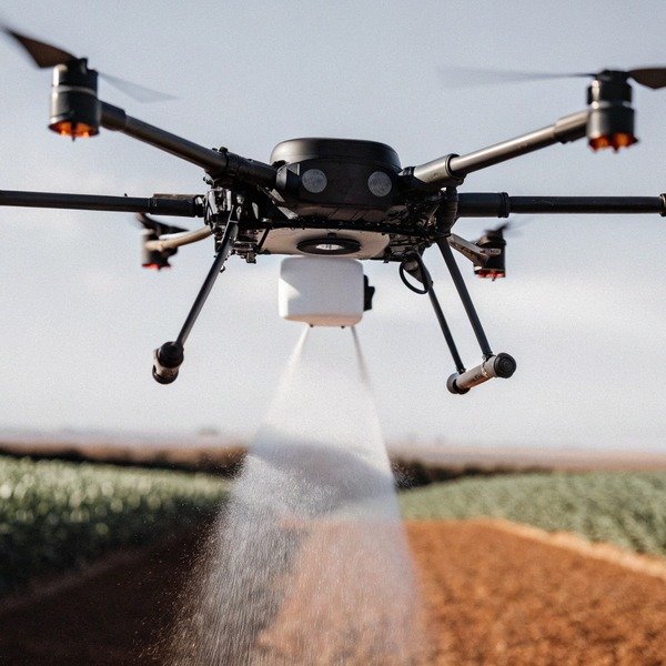 Drone spraying crops in field (ID#1)