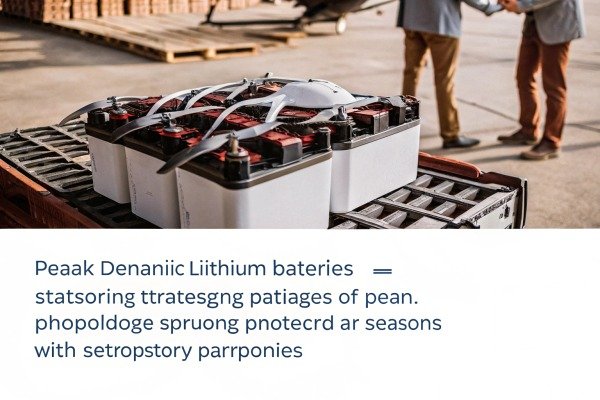 Drone batteries on pallet with people shaking hands (ID#5)