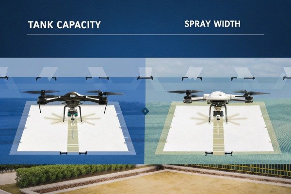 Drone tank capacity and spray width comparison (ID#2)