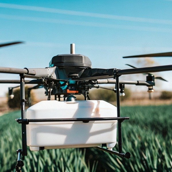 Close-up of agricultural drone in field (ID#1)