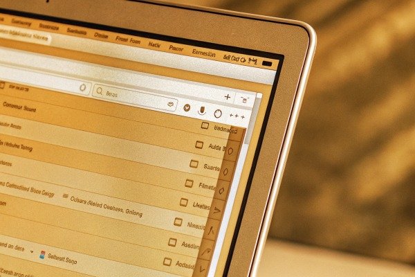 Close-up of laptop screen with browser tabs (ID#3)