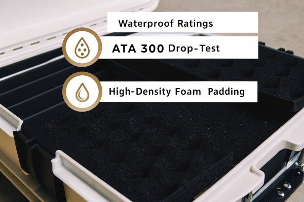 Waterproof rating and foam padding features (ID#5)