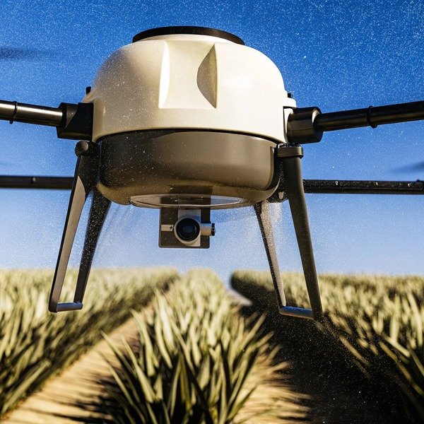 Agricultural drone spraying crops in field (ID#1)
