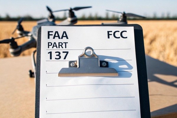 FAA Part 137 drone compliance clipboard outdoors (ID#3)