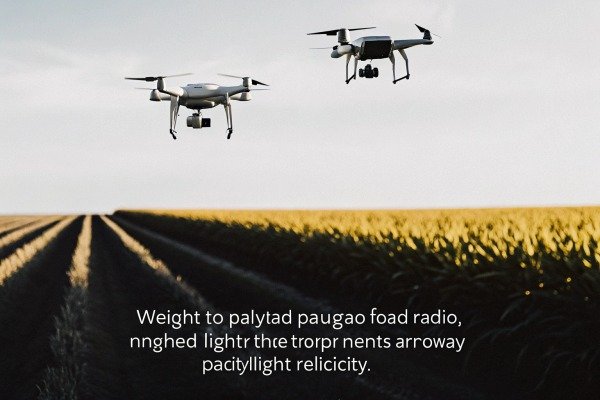 Two drones flying over farmland at sunset (ID#2)