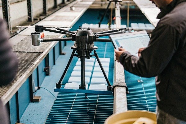 Drone inspection device in factory setting (ID#2)