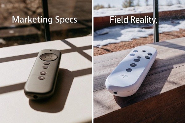 Two remote controls on wooden surface (ID#3)