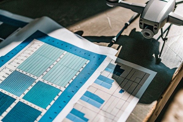 Drone with agricultural data charts (ID#4)