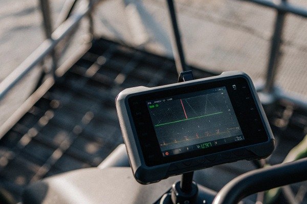 Close-up of drone controller screen display (ID#3)