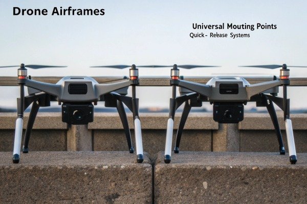 Two drones side by side on concrete ledge (ID#4)