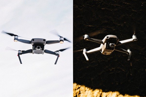 Two drones flying in different light settings (ID#3)