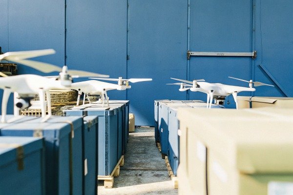 Drones stored in warehouse ready for use (ID#5)