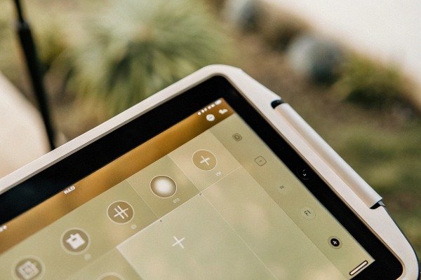 Tablet screen with drone control app (ID#3)