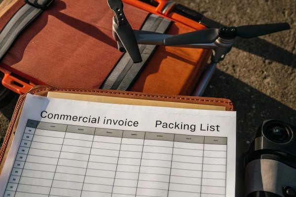 Commercial invoice and packing list with drone (ID#2)