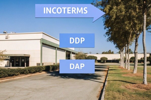 Incoterms DDP and DAP signs outside building (ID#2)