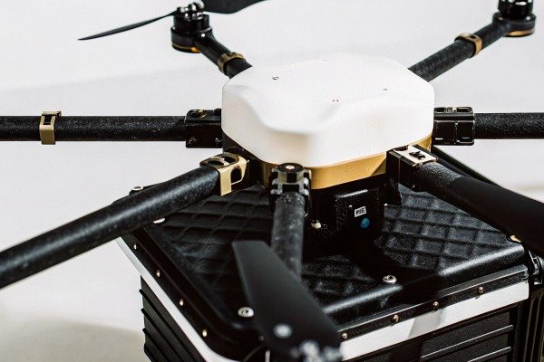 Detailed view of a multi-rotor drone frame and motor assembly components (ID#5)