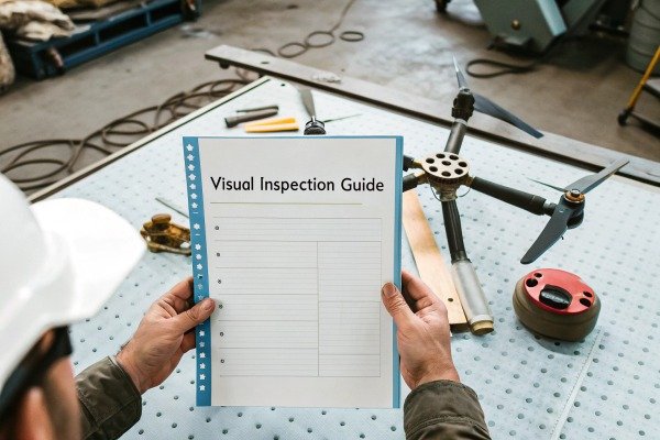 Modern quadcopter drone landing on a specialized landing pad outdoors (ID#4)