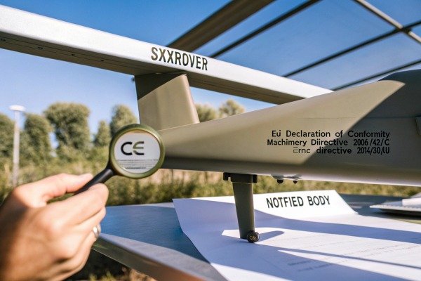 Close-up view of a modern quadcopter drone with high-resolution camera (ID#2)