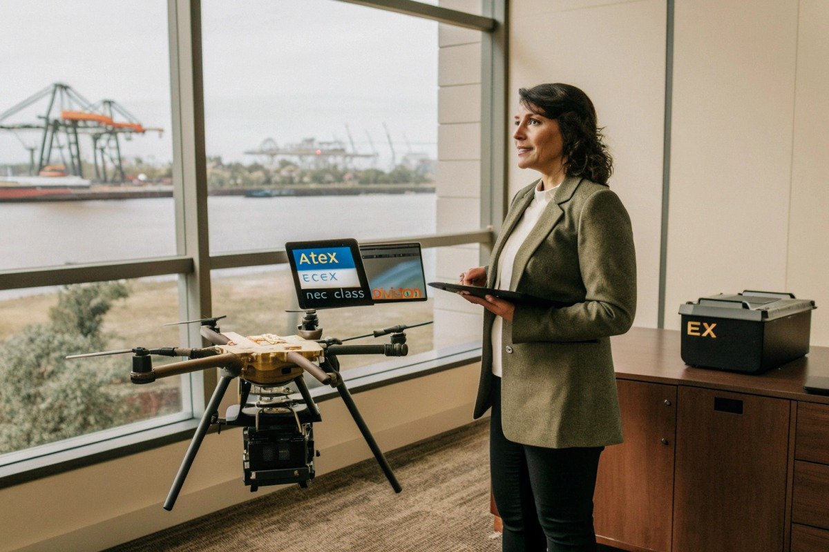 ATEX and IECEx certified firefighting drones for hazardous chemical zone operations (ID#2)