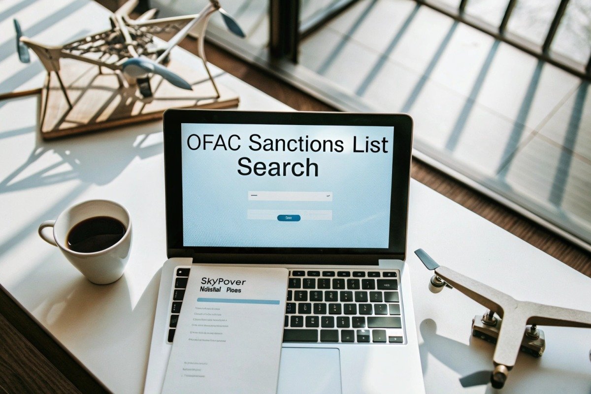 Checking drone manufacturers against international trade sanction lists and official government databases (ID#3)