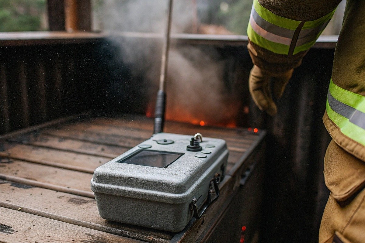 IP54 and IP55 protection ratings for firefighting drone ground control stations against water (ID#2)