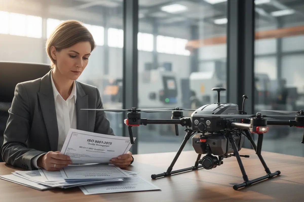 ¿Qué documentos ISO verifican la calidad del proveedor al obtener drones agrícolas?