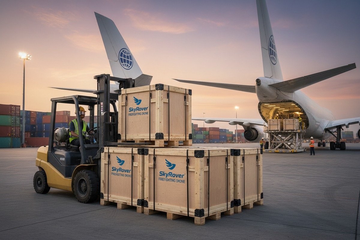 Custom-engineered packaging with foam inserts for private label firefighting drone safety (ID#5)