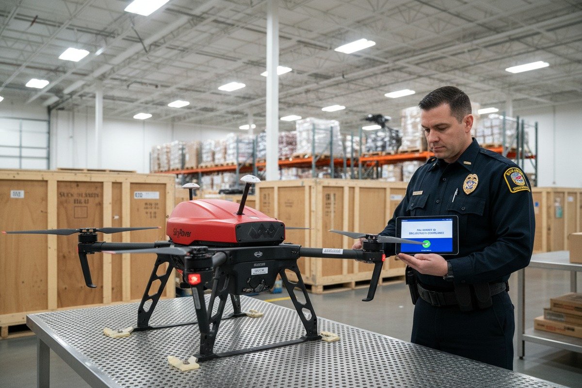 Essential certifications including FCC, FAA Remote ID, and NDAA compliance for firefighting drones (ID#2)