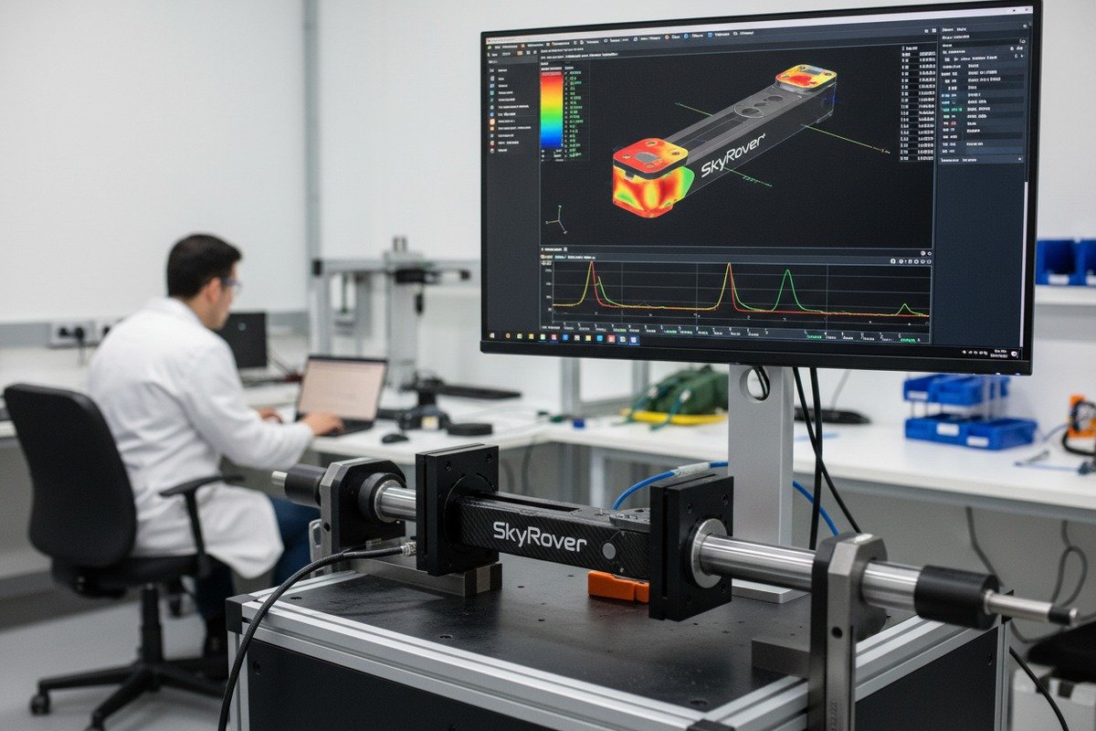 Technical documentation including FEA reports and cyclic load tests for drone arm durability (ID#3)