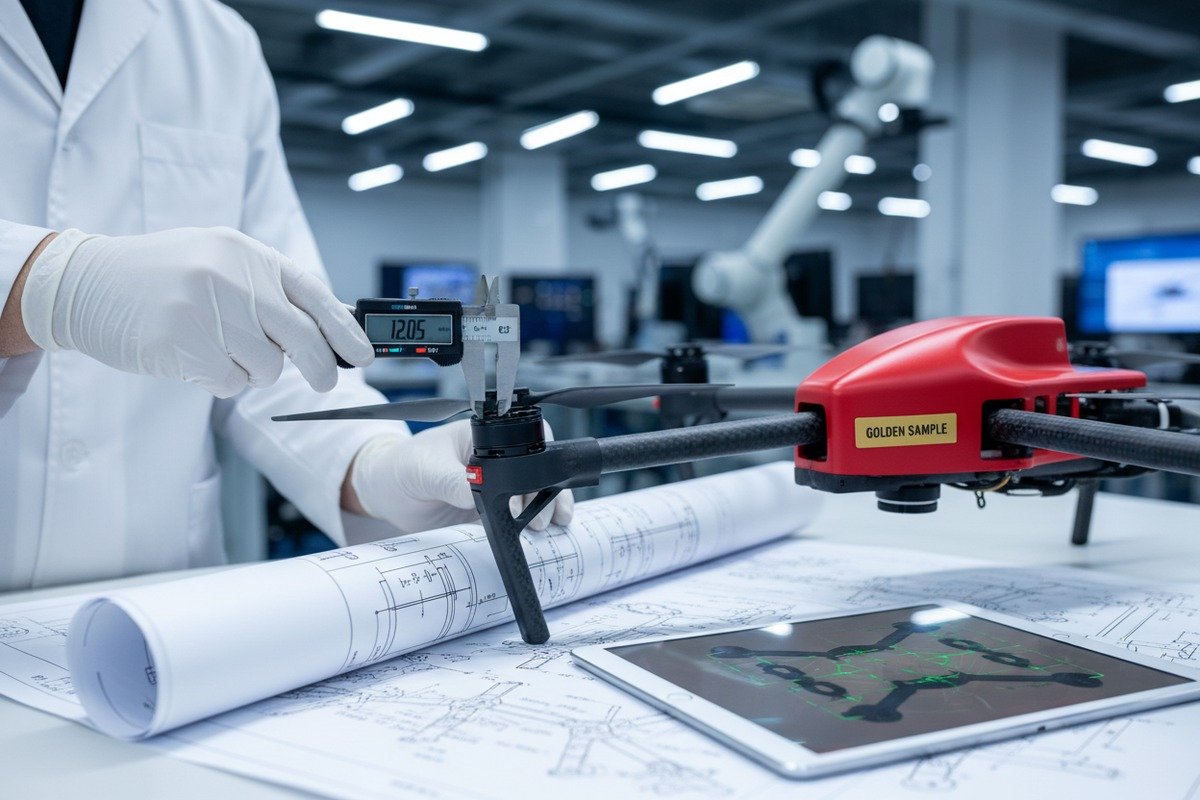 Engineering review of a firefighting drone sample to ensure it matches custom technical specifications (ID#2)