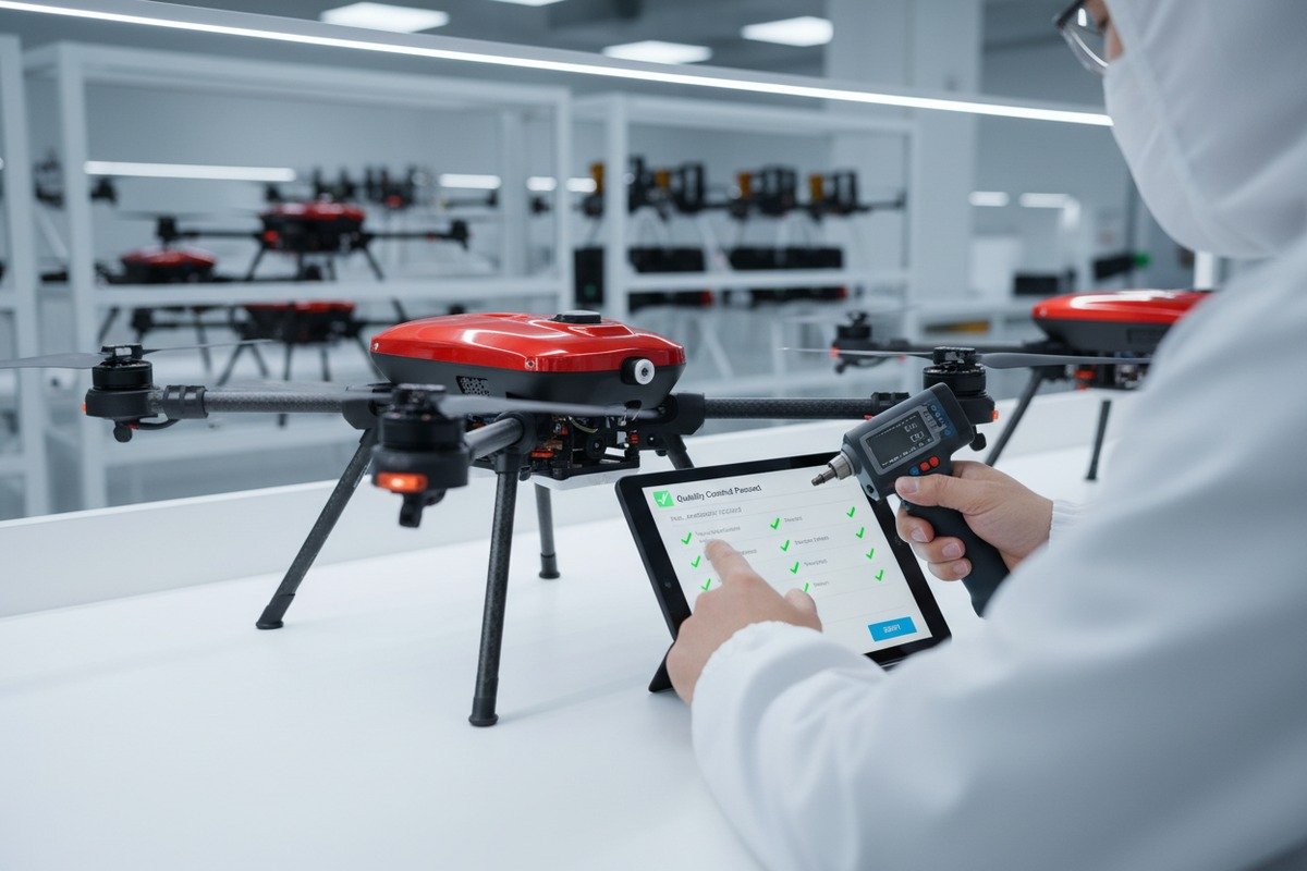 Internal quality control reports verifying factory manufacturing standards for firefighting drones (ID#2)