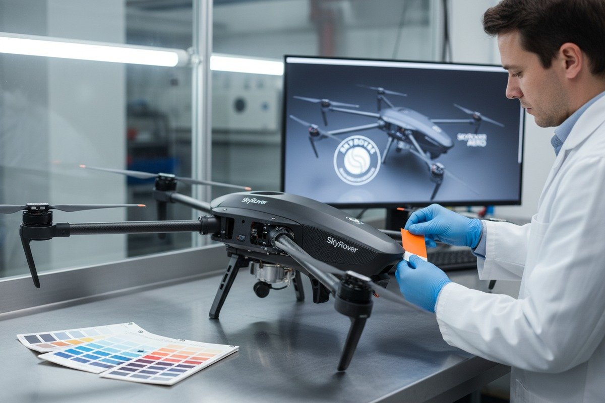 Custom airframe painting for branding on agricultural drones during the sourcing process (ID#1)