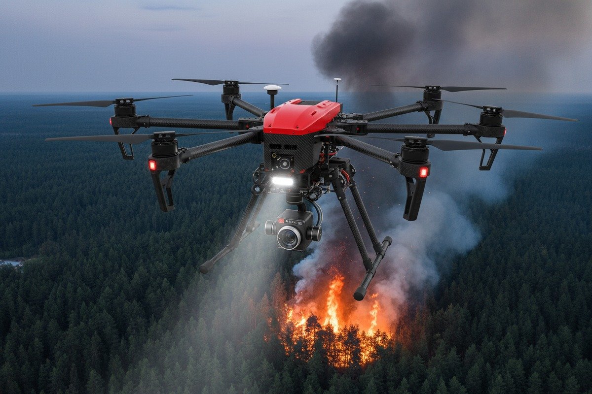 Specialized firefighting drones designed for forest fire scenarios and emergency response (ID#1)